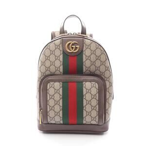 Gucci Ophidia GG Supreme Backpack Bag Leather Canvas Beige Tan Multicolor